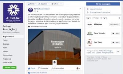 Foto de armazém executado pela Amoreira Construtora é destaque em página da Acrimat